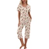 image:imagePrinStory Womens Pajama Sets Capri Pjs Soft Lounge Sets S4XLFpapricot Pink Shoes