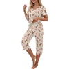 image:imagePrinStory Womens Pajama Sets Capri Pjs Soft Lounge Sets S4XLFpapricot Pink Shoes