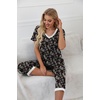 image:imagePrinStory Womens Pajama Sets Capri Pjs Soft Lounge Sets S4XLFpblack Cashew Flower