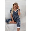 image:imagePrinStory Womens Pajama Sets Capri Pjs Soft Lounge Sets S4XLFpblue Cashew Flower