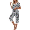 image:imagePrinStory Womens Pajama Sets Capri Pjs Soft Lounge Sets S4XLFpblue Pink Paisley