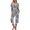 image:imagePrinStory Womens Pajama Sets Capri Pjs Soft Lounge Sets S4XLFpblue Pink Paisley