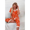 image:imagePrinStory Womens Pajama Sets Capri Pjs Soft Lounge Sets S4XLFporange Red Peony