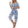 image:imagePrinStory Womens Pajama Sets Capri Pjs Soft Lounge Sets S4XLFpwihte Porcelain