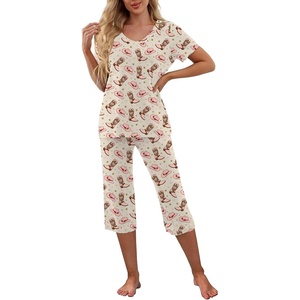 image:imagePrinStory Womens Pajama Sets Capri Pjs Soft Lounge Sets S4XLFpapricot Pink Shoes
