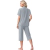 image:imagePrinStory Capri Pajamas for Womens Button Down PjsCgray Blue