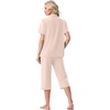 image:imagePrinStory Capri Pajamas for Womens Button Down PjsCtender Pink