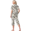 image:imagePrinStory Capri Pajamas for Womens Button Down PjsFpapricot Floral Leaf