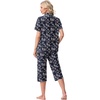 image:imagePrinStory Capri Pajamas for Womens Button Down PjsFpblue Cashew Flower