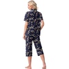 image:imagePrinStory Capri Pajamas for Womens Button Down PjsFpblue Pink Wt Fl
