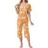image:imagePrinStory Capri Pajamas for Womens Button Down PjsFpbrief Orange Blossom