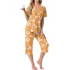 image:imagePrinStory Capri Pajamas for Womens Button Down PjsFpbrief Orange Blossom
