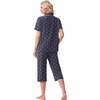 image:imagePrinStory Capri Pajamas for Womens Button Down PjsFpdot Navy Blue
