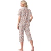 image:imagePrinStory Capri Pajamas for Womens Button Down PjsFpnude Pink Flower