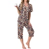image:imagePrinStory Capri Pajamas for Womens Button Down PjsFppl Orange Paisley
