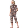image:imagePrinStory Capri Pajamas for Womens Button Down PjsFppl Orange Paisley