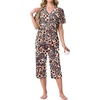 image:imagePrinStory Capri Pajamas for Womens Button Down PjsFppl Orange Paisley