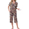 image:imagePrinStory Capri Pajamas for Womens Button Down PjsFppl Orange Paisley