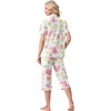 image:imagePrinStory Capri Pajamas for Womens Button Down PjsFpwhite Morning Glory