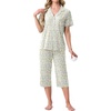 image:imagePrinStory Capri Pajamas for Womens Button Down PjsFpwt Colorful Flower