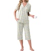 image:imagePrinStory Capri Pajamas for Womens Button Down PjsFpwt Colorful Flower