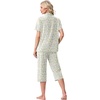image:imagePrinStory Capri Pajamas for Womens Button Down PjsFpwt Colorful Flower