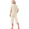 image:imagePrinStory Capri Pajamas for Womens Button Down PjsFpyp Orange Flower