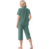 image:imagePrinStory Capri Pajamas for Womens Button Down PjsHaze Blue