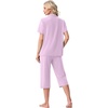image:imagePrinStory Capri Pajamas for Womens Button Down PjsLight Purple