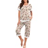 image:imagePrinStory Pajamas for Women Set Capri Pjs Soft Lounge Sets S4XLFpapricot Pink Shoes