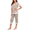 image:imagePrinStory Pajamas for Women Set Capri Pjs Soft Lounge Sets S4XLFpapricot Pink Shoes