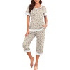 image:imagePrinStory Pajamas for Women Set Capri Pjs Soft Lounge Sets S4XLFpapricot Sakura
