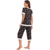 image:imagePrinStory Pajamas for Women Set Capri Pjs Soft Lounge Sets S4XLFpblack Cashew Flower