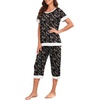 image:imagePrinStory Pajamas for Women Set Capri Pjs Soft Lounge Sets S4XLFpblack Cashew Flower