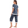 image:imagePrinStory Pajamas for Women Set Capri Pjs Soft Lounge Sets S4XLFpblue Cashew Flower