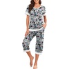image:imagePrinStory Pajamas for Women Set Capri Pjs Soft Lounge Sets S4XLFpblue Pink Paisley