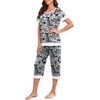 image:imagePrinStory Pajamas for Women Set Capri Pjs Soft Lounge Sets S4XLFpblue Pink Paisley