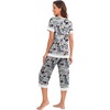 image:imagePrinStory Pajamas for Women Set Capri Pjs Soft Lounge Sets S4XLFpblue Pink Paisley