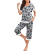image:imagePrinStory Pajamas for Women Set Capri Pjs Soft Lounge Sets S4XLFpblue Pink Paisley