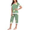 image:imagePrinStory Pajamas for Women Set Capri Pjs Soft Lounge Sets S4XLFpgreen Camellia