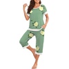 image:imagePrinStory Pajamas for Women Set Capri Pjs Soft Lounge Sets S4XLFpgreen Camellia