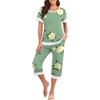 image:imagePrinStory Pajamas for Women Set Capri Pjs Soft Lounge Sets S4XLFpgreen Camellia
