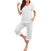 image:imagePrinStory Pajamas for Women Set Capri Pjs Soft Lounge Sets S4XLFpgy Purple Flower