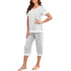image:imagePrinStory Pajamas for Women Set Capri Pjs Soft Lounge Sets S4XLFpgy Purple Flower