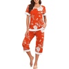 image:imagePrinStory Pajamas for Women Set Capri Pjs Soft Lounge Sets S4XLFporange Red Peony