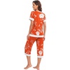 image:imagePrinStory Pajamas for Women Set Capri Pjs Soft Lounge Sets S4XLFporange Red Peony