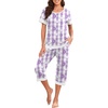 image:imagePrinStory Pajamas for Women Set Capri Pjs Soft Lounge Sets S4XLFppurple Wh Floral