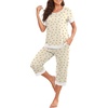 image:imagePrinStory Pajamas for Women Set Capri Pjs Soft Lounge Sets S4XLFpyp Orange Flower