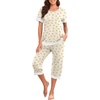 image:imagePrinStory Pajamas for Women Set Capri Pjs Soft Lounge Sets S4XLFpyp Orange Flower