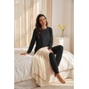 image:imagePrinStory Womens Pajamas Set Soft Long Sleeve Sleepwear S2XLC Black